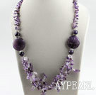 21.7 inches fashion amethyst chips necklace