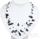 Fancy Black Freshwater Pearl Necklace With Lobster Clasp
