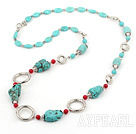 Wholesale Fashion Long Chain Loop Style Turquoise And Alaqueca Strand Necklace, Sweater Necklace