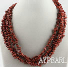 multi strand finely cut red stone necklace with gem clasp