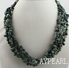 gorgeous multi strand finely cut agate beads necklace with gem clasp