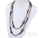 51.6 inches fashion long style crystal and multi color gemstone necklace