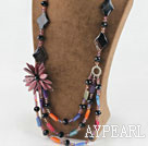 Amazing beautiful crystal and agate and shell flower party necklace