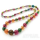 Assorted Multi Color Multi Crystal Graduated Beaded Necklace