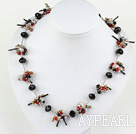 Fashion Multi Freshwater Pearl And Colorful Crystal Strand Necklace