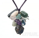 19.7 inches multi color gemstone necklace with extendable chain