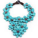 Wholesale 2013 Summer New Design Burst Pattern Turquoise Flower Big Style Necklace
