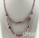 Wholesale Fashion Layer Style Purple Colorful Czech Crystal Beaded Necklace With Extendable Chain