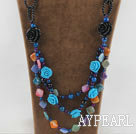wonderful Persian agate necklace with acrylic flower