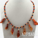 New Design Garnet and Agate Flower Necklace