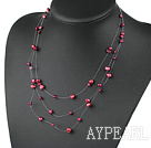 fantastic red pearl necklace with lobster clasp