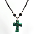 Wholesale Black Agate and Phoenix Corss Pendant Necklace
