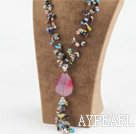 17.7 inches Y shape multi strand agate chips necklace