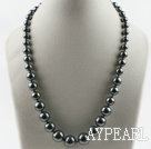 gray black color sea shell beads graduated necklace