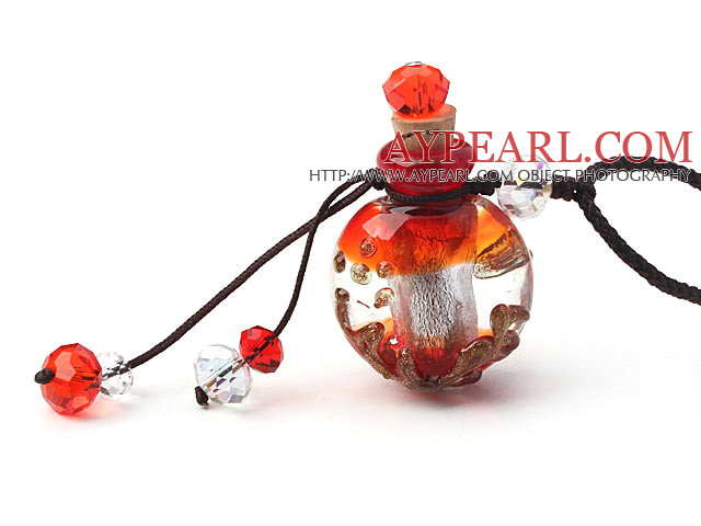 Simple Style Common Shape Colored Glaze Perfume Bottle Pendant Necklace (Color Random and The Thread Can Be Adjusted)