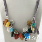 Sale Promotion: Assorted Multi Stone Necklace with Gray Cord