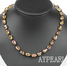 17.7 inches drop shape yellow crystal necklace with extendable chain