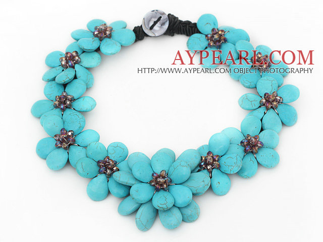 2013 Summer New Design Burst Pattern Turquoise Flower Party Necklace