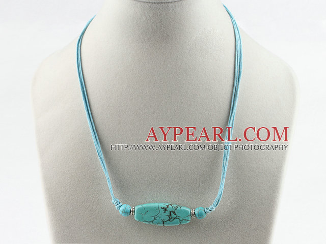 17.3 inches turquoise pendant necklace with extendable chain