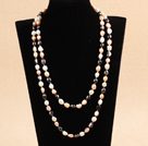 Graceful Long Style Double Strand 8-9mm Natural Multi Color Freshwater Pearl Necklace (Sweater Chain)