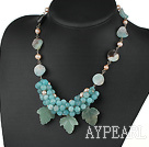 Wholesale beautiful pearl amazon stone necklace with extendable chain