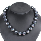 Charming Style Pretty 16mm Round Black Seashell Beads Choker Necklace