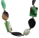 Wholesale Aventuine and Green Agate and Black Agate Chunky Necklace