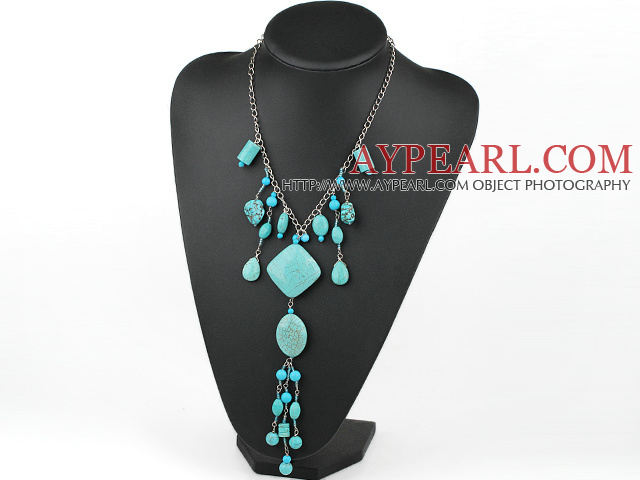 gorgeous turquoise Y shape necklace with extendable chain
