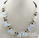 Wholesale Round Garnet and Branch Shape Opal Necklace