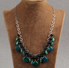 Wholesale Black Agate and Phoenix Stone Necklace with Metal Chain