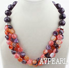 Wholesale New Design Amethyst and Agate and Cherry Quartz Necklace with Moonlight Clasp