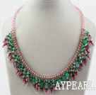 Wholesale Assorted Multi Color Crystal and Aventurine and Rainbow Fluorite Necklace