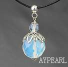 Wholesale Classic Design Faceted Opal Crystal Pendant Necklace