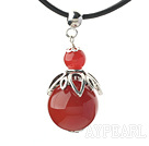 Classic Design Carnelian Pendant Necklace with Adjustable Chain