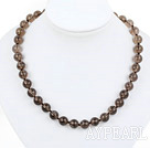 Wholesale Classic Design 10mm Round Natural Smoky Quartz Beaded Necklace