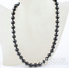 Classic Design 10mm Round Tungsten Steel Stone Beaded Necklace