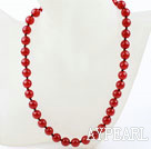 Classic Design 10mm Round Carnelian Agate Beaded Necklace