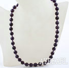 Classic Design 10mm Round Faceted Amethyst Beaded Necklace