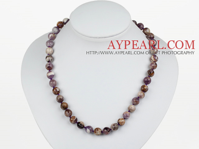 Classic Design 10mm Round Assorted Multi Color Amethyst Beaded Necklace