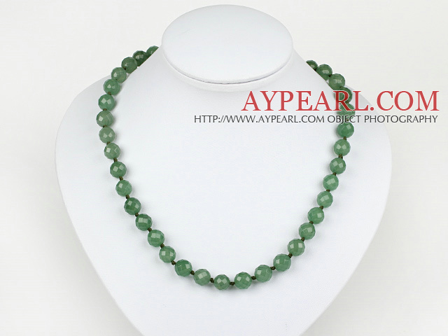 Classic Design 10mm Round Faceted Aventurine Beaded Necklace
