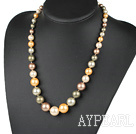 multi color seashell beads necklace with spring ring clasp