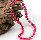 Classic Design 10mm Round Rose Red Agate Beaded Necklace