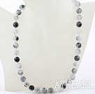 Wholesale Classic Design 10mm Black Rutilated Quartz Beaded Necklace