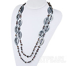 fashion long style pearl shell crystal necklace