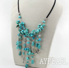 Assorted Turquoise Necklace with Black Cord