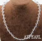 Wholesale Classic Design Faceted White Manmade Crystal Beaded Necklace
