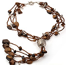 Assorted Tiger Eye Stone Y Shape Tassel Necklace