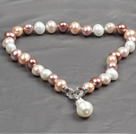 Classic Design Multi Color Potato Shape Seashell Pendant Necklace(Pendant Can Be Removed)