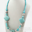 Single Strand Assorted Turquoise Necklace with Moonlight Clasp