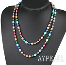 Long Style Assorted Multi Color Freshwater Pearl Beaded Necklace